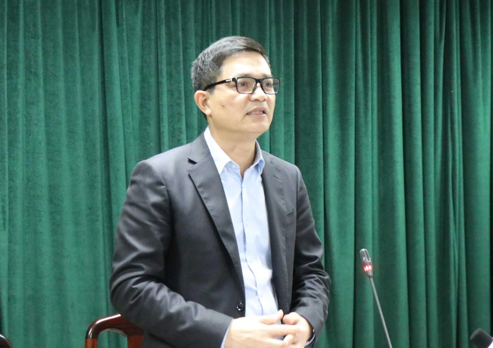 Ông Nguyễn Thanh Phong, Cục trưởng Cục An toàn thực phẩm phát biểu tại buổi làm việc. (Ảnh: Thanh Thương/TTXVN)