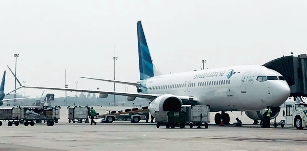 Máy bay của hãng hàng không Garuda tại sân bay Jakarta, Indonesia, ngày 15/5/2018. (Ảnh: AFP/TTXVN)