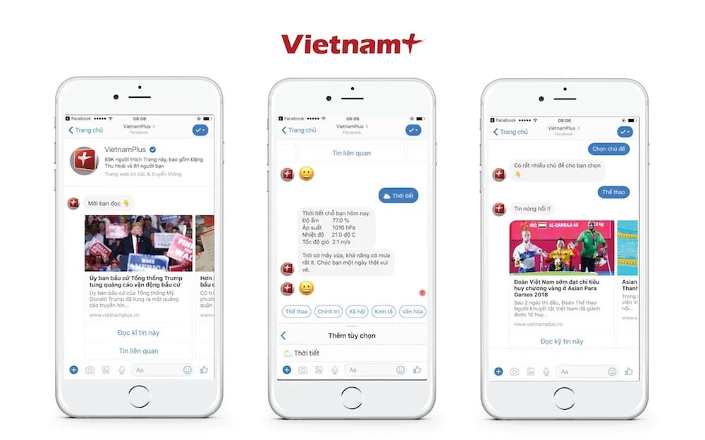 Ứng dụng Chatbot của báo VietnamPlus.