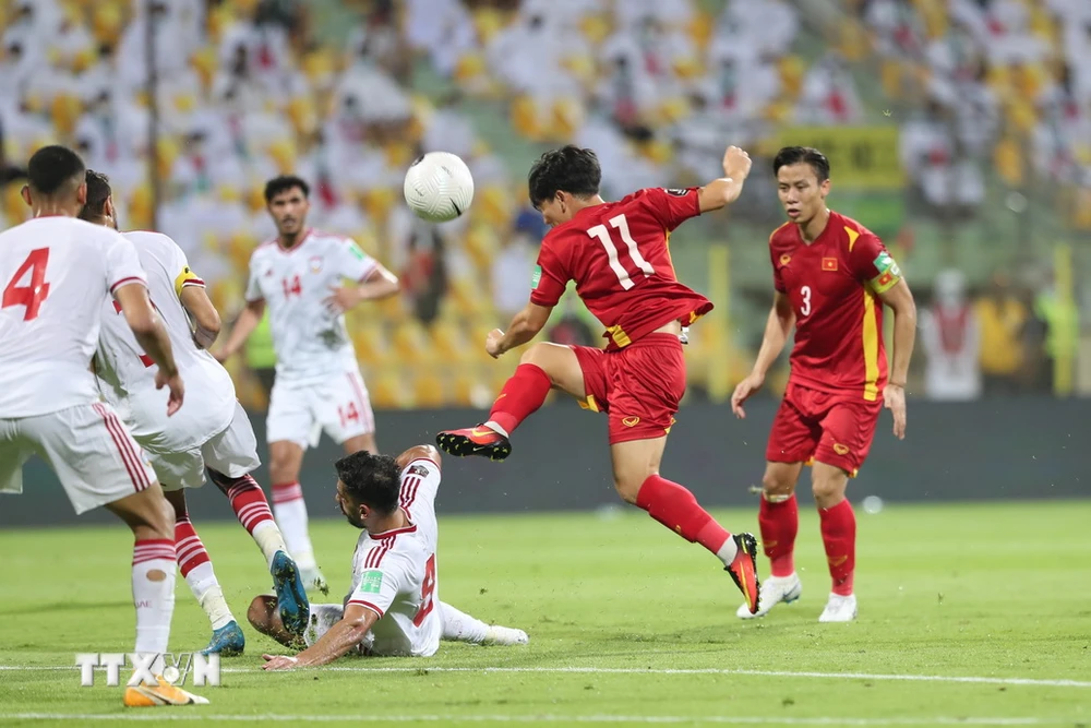 Đội tuyển Việt Nam phải thi đấu đúng ngày mùng một Tết Nguyên đán tại vòng loại thứ ba World Cup 2022. (Ảnh: TTXVN) 