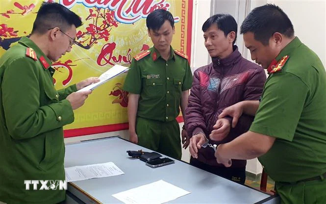 Ngô Thanh Nghĩa, Phó giám đốc Khu Du lịch Làng Cù Lần bị bắt tạm giam. (Ảnh: TTXVN phát)