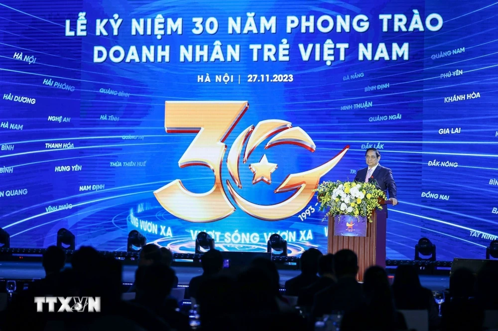 Thủ tướng Phạm Minh Chính phát biểu tại buổi lễ. (Ảnh: Dương Giang/TTXVN)