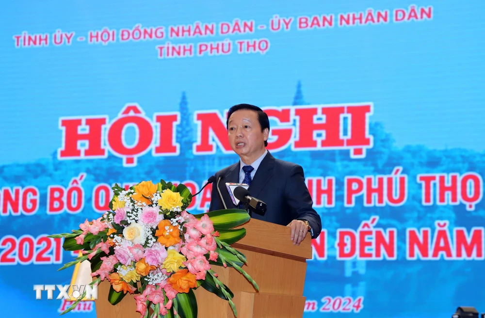Phó Thủ tướng Trần Hồng Hà phát biểu tại Hội nghị. (Ảnh: TTXVN phát)