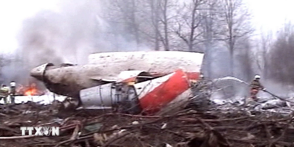 Hiện trường vụ tai nạn máy bay năm 2010. (Nguồn: AFP/TTXVN)