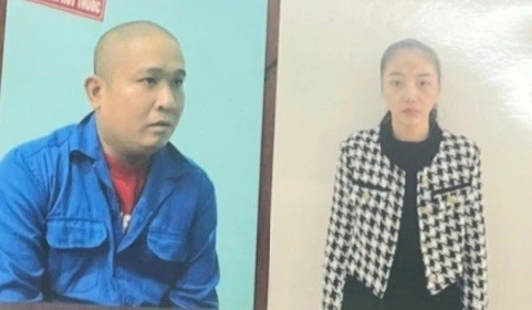 Hai đối tượng Mai Anh Tuấn và Nguyễn Thị Lan bị cơ quan Công an Thừa Thiên-Huế bắt giữ.