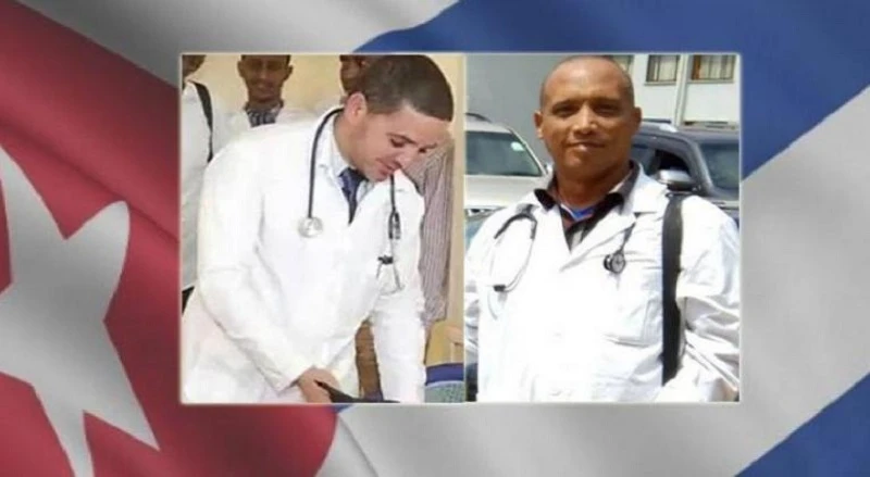 Bác sỹ Assel Herrera Correa và Landy Rodríguez Hernández, thành viên của nhóm chuyên gia Cuba sang hỗ trợ y tế cho Kenya và bị nhóm khủng bố Somalia Al-Shabaab bắt cóc năm 2019. (Nguồn: Plenglish)