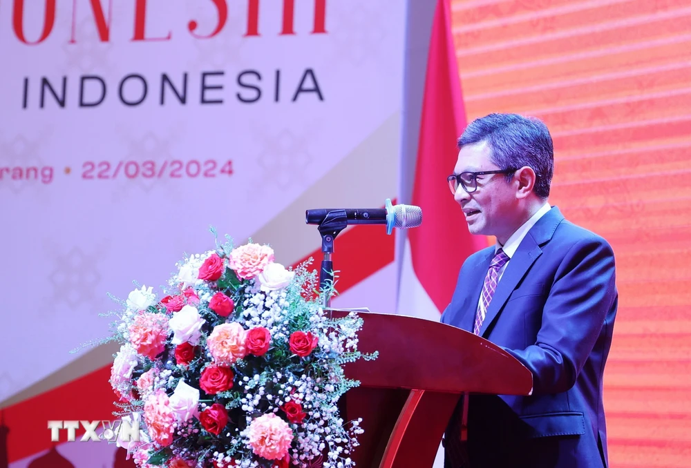 Đại sứ Indonesia tại Việt Nam Denny Abdi phát biểu tại hội nghị. (Ảnh: Tiên Minh/TTXVN)
