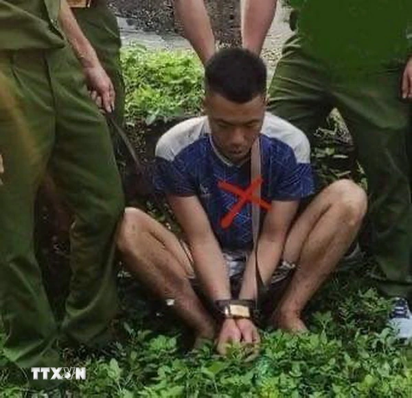 Phạm nhân Mai Văn Đệ bị bắt giữ. (Ảnh: TTXVN phát)