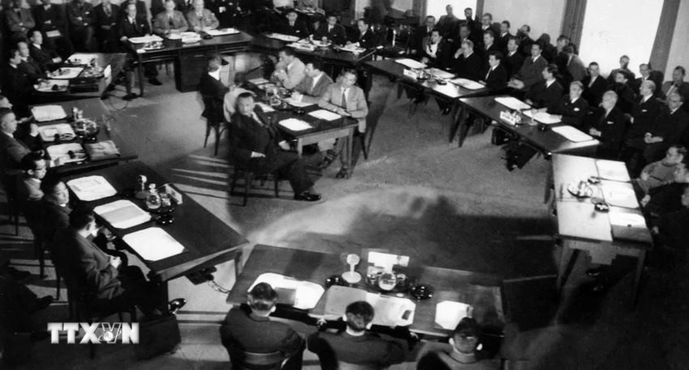 Quang cảnh Phiên khai mạc Hội nghị Geneva về Đông Dương, ngày 8/5/1954. (Ảnh: Tư liệu TTXVN)