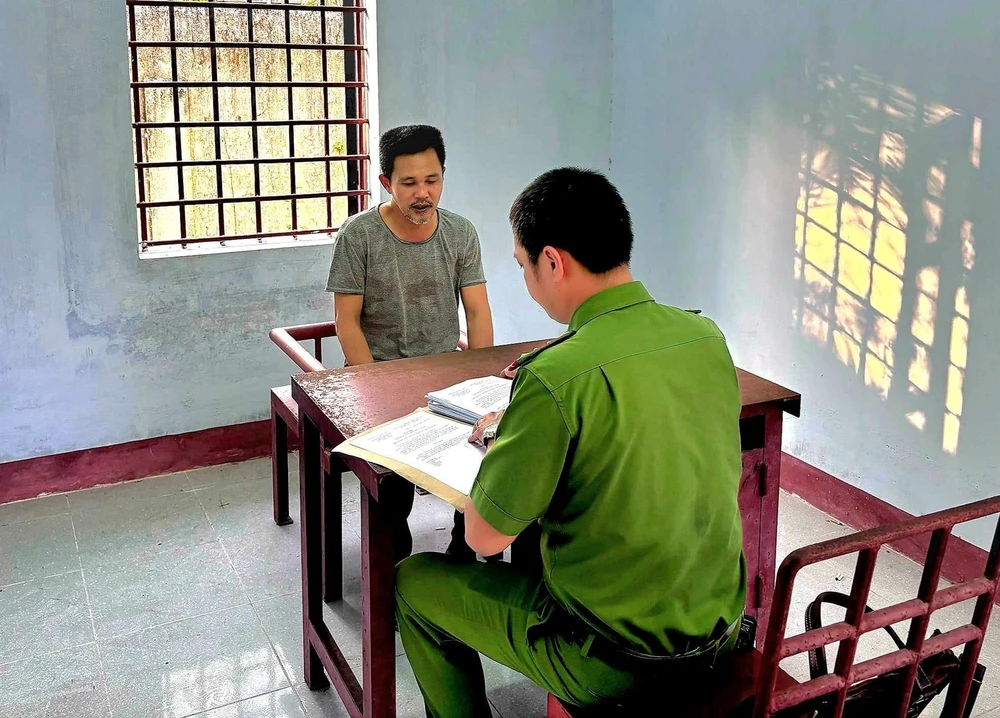 Bị can Trần Văn Tuân tại Cơ quan Cảnh sát Điều tra.