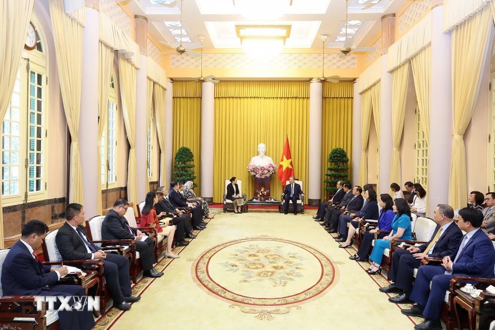 Chủ tịch nước Tô Lâm tiếp Đại sứ các nước ASEAN. (Ảnh: Nhan Sáng/TTXVN)