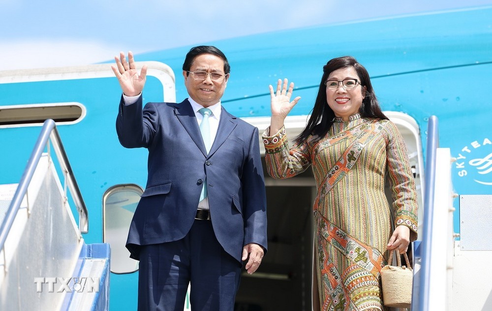 Thủ tướng Phạm Minh Chính và Phu nhân. (Nguồn: TTXVN)