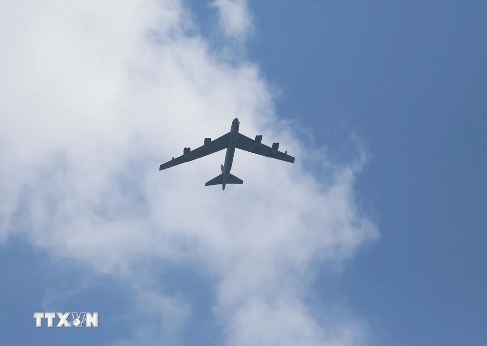 Máy bay ném bom chiến lược B-52 của Mỹ. (Ảnh: AFP/TTXVN)