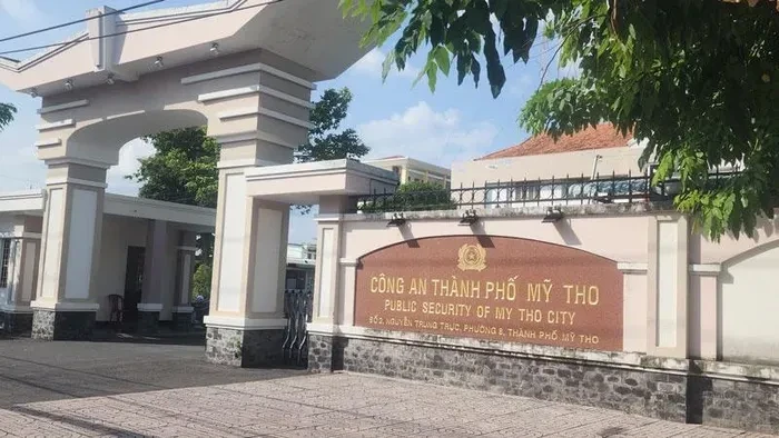 Trụ sở Công an thành phố Mỹ Tho, nơi các bị can đã từng công tác.