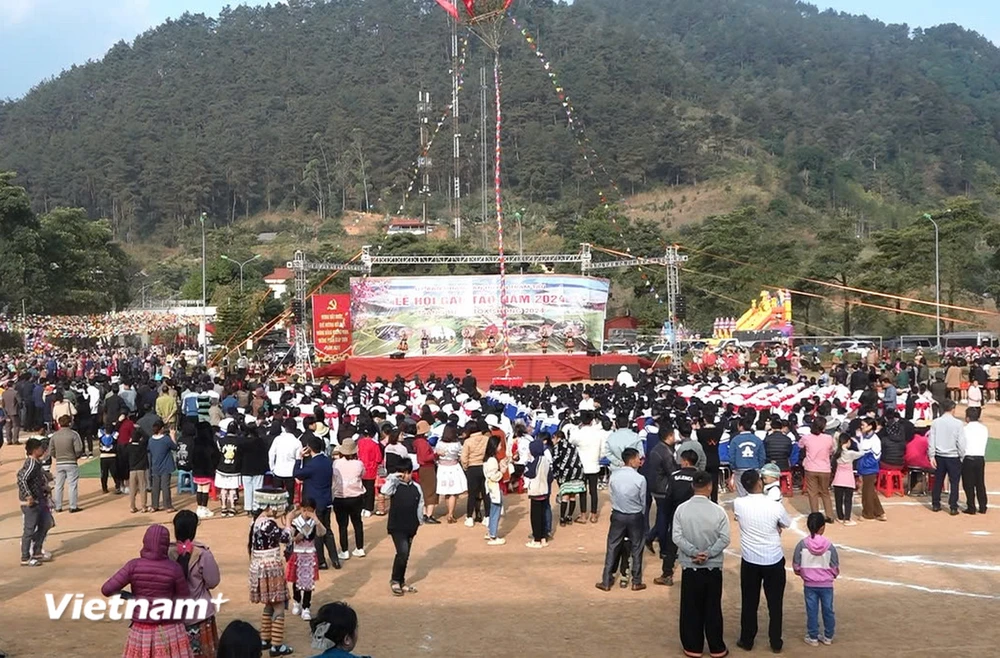 Lễ hội Gầu Tào ở Trạm Tấu, Yên Bái. (Nguồn: Vietnam+)