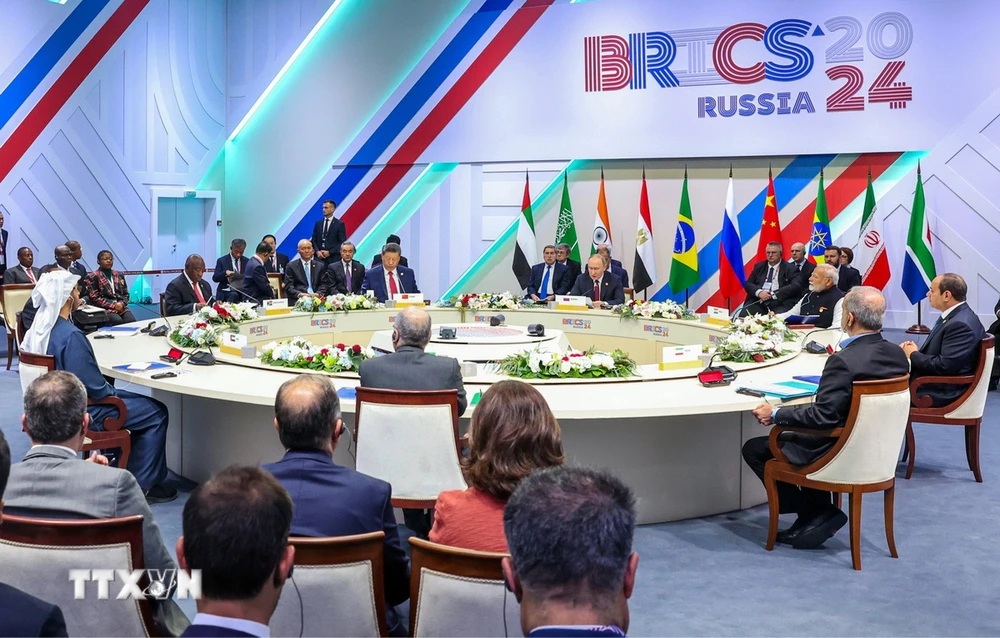 Toàn cảnh Hội nghị Cấp cao Nhóm BRICS ở Kazan, Nga, ngày 23/10/2024. (Ảnh: ANI/TTXVN)