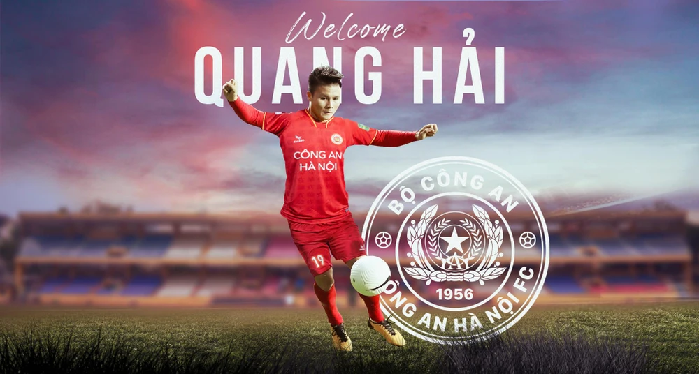 Câu lạc bộ Công an Hà Nội đã chính thức ký hợp đồng với tiền vệ Nguyễn Quang Hải. (Ảnh: Công an Hà Nội FC)