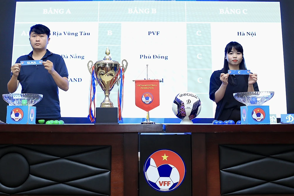 Kết quả bốc thăm Vòng Chung kết Giải Vô địch U15 Quốc gia - Cúp Acecook 2023. (Ảnh: PV/Vietnam+)