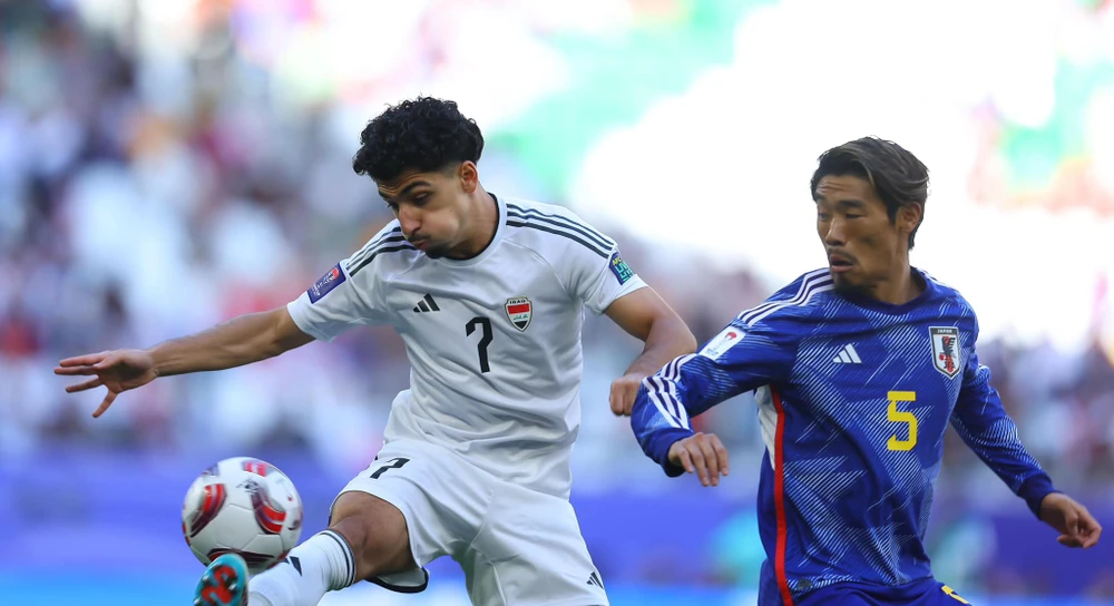 Đội tuyển Iraq tạo ra 'cơn địa chấn' đầu tiên tại VCK Asian Cup 2023 với chiến thắng 2-1 trước ứng cử viên vô địch Nhật Bản. (Ảnh: LĐBĐ Iraq)