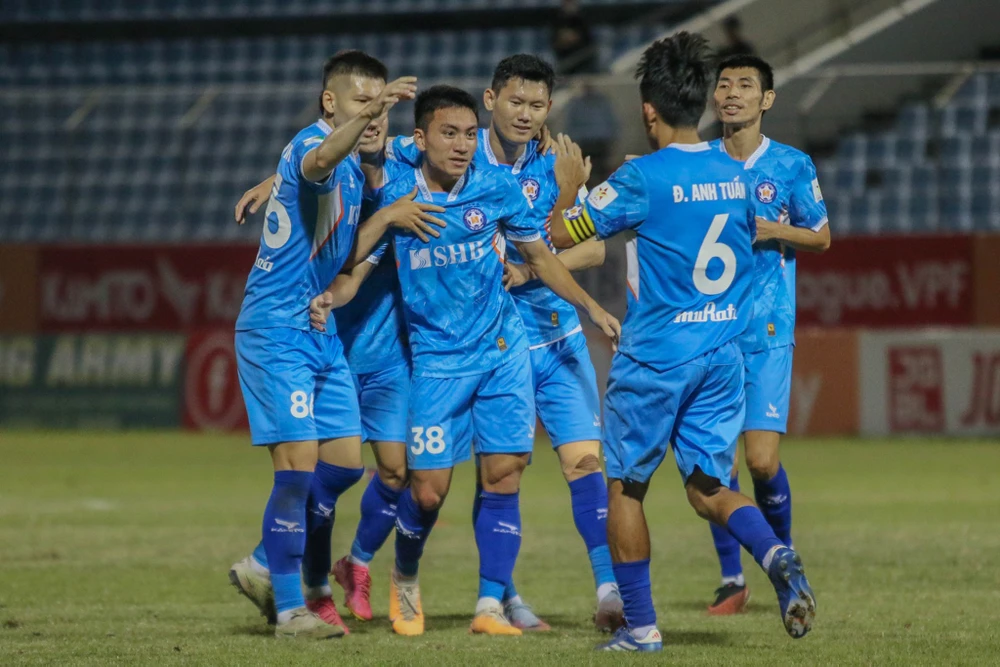 Câu lạc bộ đang chơi tại Giải hạng Nhất là SHB Đà Nẵng giành chiến thắng 1-0 trước Sông Lam Nghệ An để tiến vào Tứ kết Cúp Quốc gia 2023/24. (Ảnh: SHBDN)