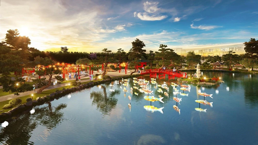 Vườn Nhật quy mô lớn nhất Việt Nam với diện tích lên đến 6,1 ha – một điểm nhấn của Vinhomes Smart City sẽ được khánh thành tháng 9/2019. (Ảnh: CTV)