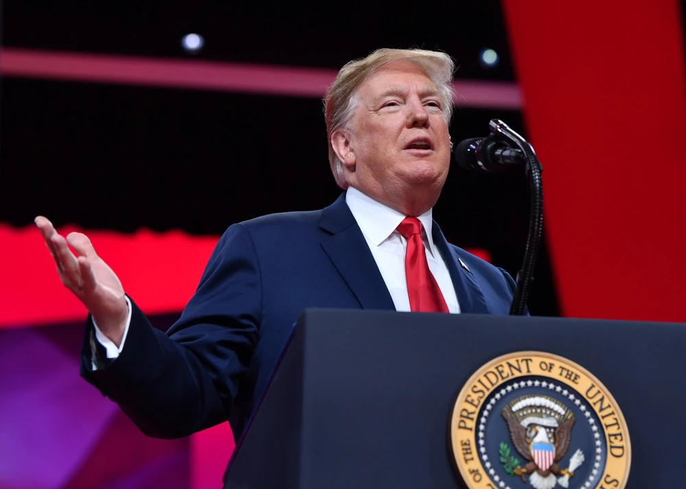 Tổng thống Mỹ Donald Trump phát biểu tại Maryland ngày 2/3/2019. (Ảnh: AFP/TTXVN)