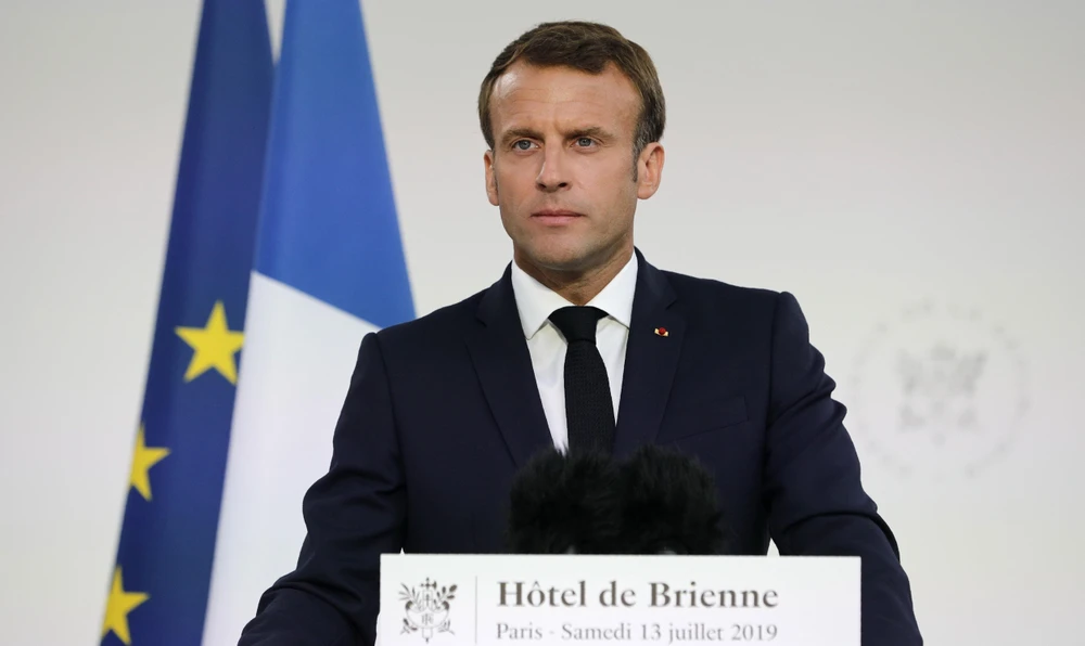Tổng thống Pháp Emmanuel Macron phát biểu tại thủ đô Paris. (Ảnh: AFP/TTXVN)