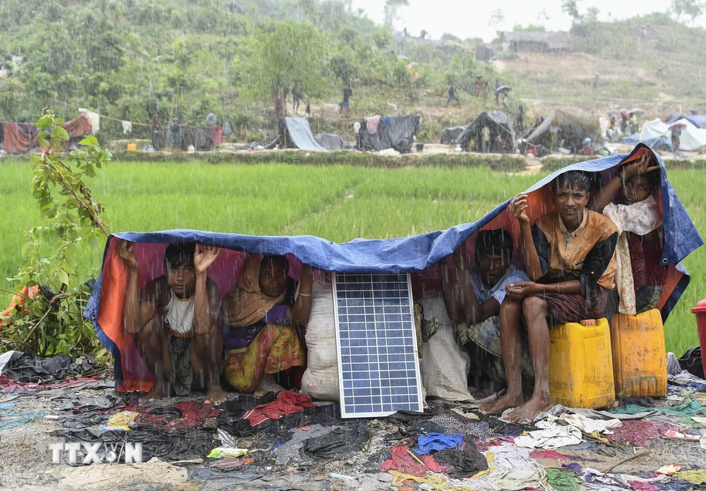Người tị nạn Rohingya tại trại tị nạn Balukhali, Bangladesh. (Ảnh: AFP/TTXVN)