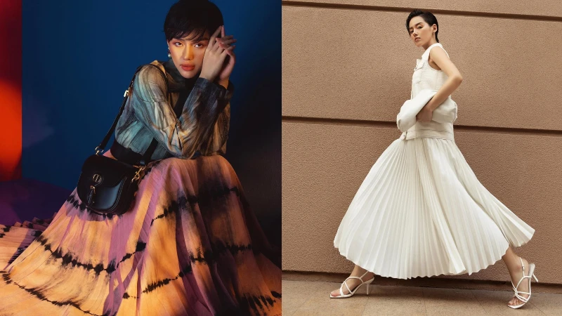 Váy voan tay bồng nàng thơ . Váy 2 màu xanh tím . | Shopee Việt Nam
