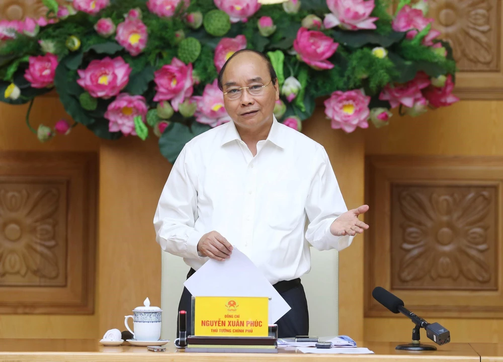 Thủ tướng Nguyễn Xuân Phúc, Chủ tịch Hội đồng phát biểu. (Ảnh: Thống Nhất/TTXVN)