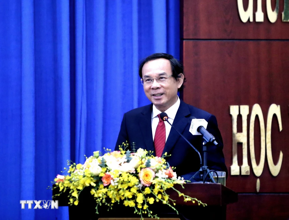Ông Nguyễn Văn Nên, Ủy viên Bộ Chính trị, Bí thư Thành ủy Thành phố Hồ Chí Minh. (Ảnh: Thành Chung/TTXVN)