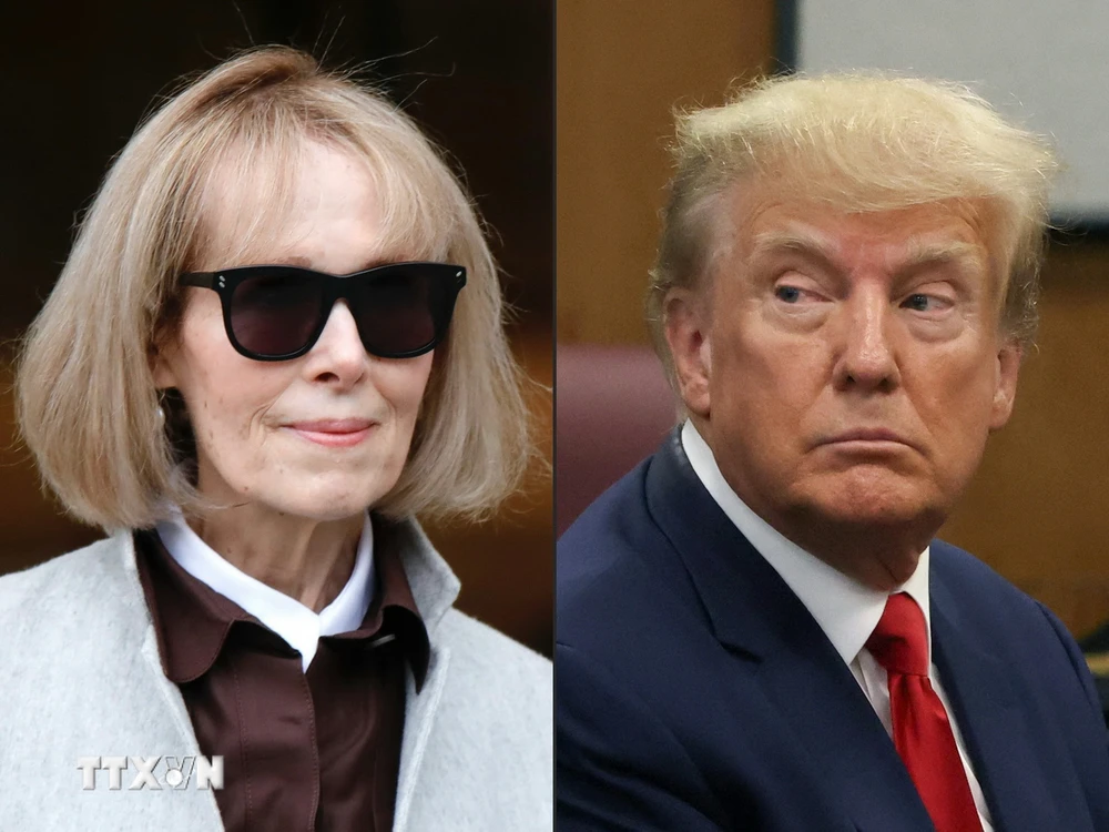 Cựu Tổng thống Mỹ Donald Trump (phải) và bà Elizabeth Jean Carroll. (Ảnh: AFP/TTXVN)