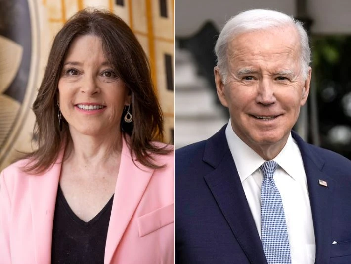 Tổng thống Joe Biden và ứng cử viên Marianne Williamson. (Nguồn: Getty Images)