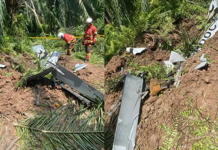 Số phận của 2 người trên máy bay chưa được xác định. (Nguồn: Selangor Bomba)