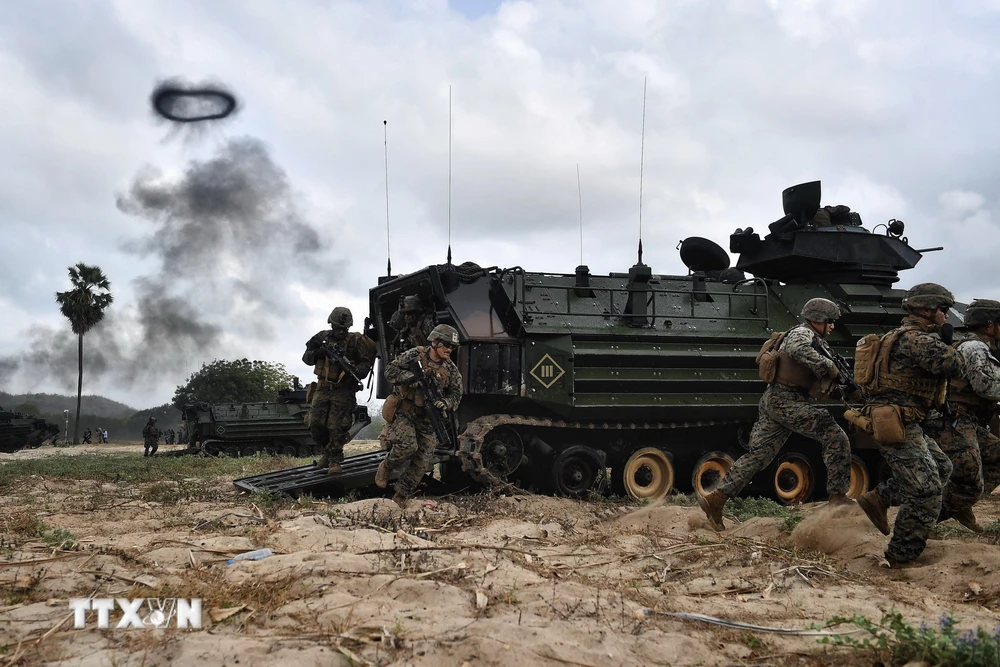 Binh sỹ Mỹ tham gia cuộc tập trận "Hổ mang Vàng" tại tỉnh Rayong, Thái Lan, ngày 28/2/2020. (Ảnh: AFP/ TTXVN)