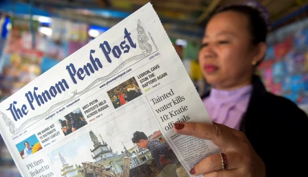 The Phnom Penh Post dừng xuất bản tờ báo, cả ấn bản tiếng Anh lẫn ấn bản tiếng Khmer, từ ngày 29/3/2024. (Nguồn: AP)