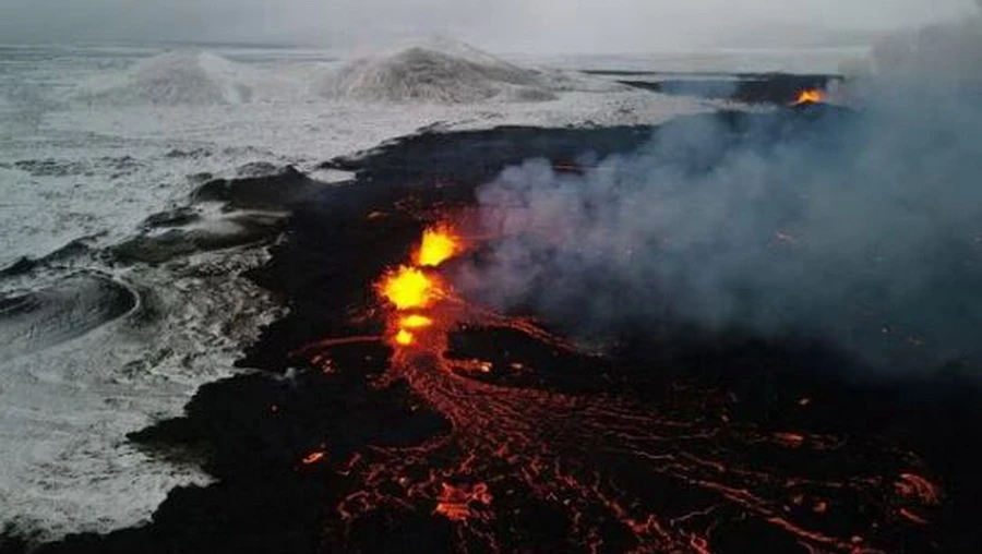 Núi lửa Sylingarfell phun trào. (Nguồn: Reuters)