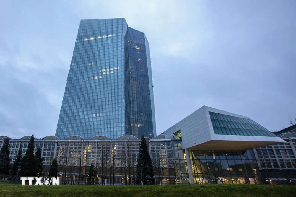 Trụ sở Ngân hàng Trung ương châu Âu (ECB) ở Frankfurt am Main, Đức. (Ảnh: AFP/TTXVN)