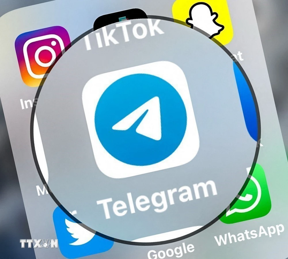 Biểu tượng ứng dụng Telegram. (Ảnh: AFP/TTXVN)