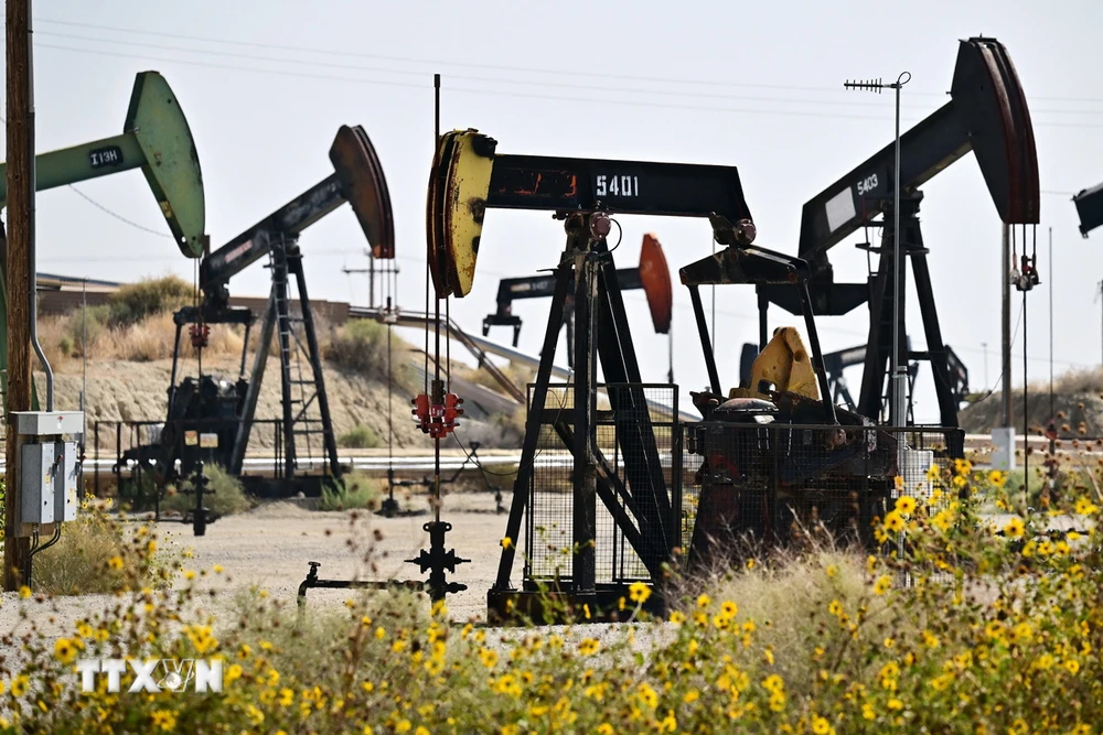 Một giếng dầu ở California, Mỹ. (Ảnh: AFP/TTXVN)