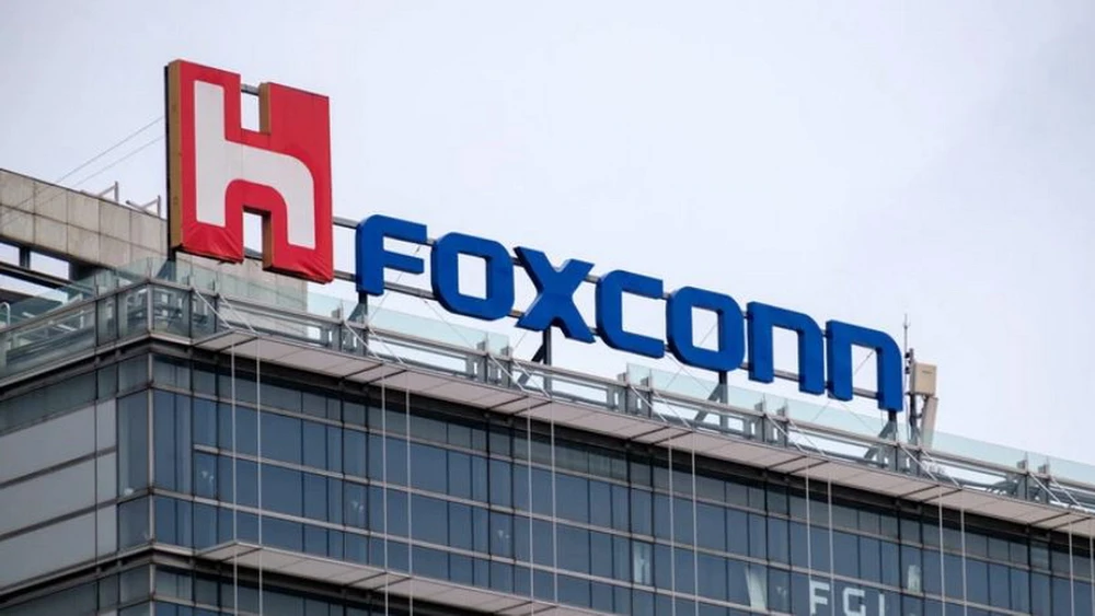 Logo của công ty sản xuất đồ điện tử Foxconn. (Ảnh: Getty Images)