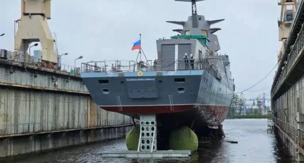Lễ hạ thủy tàu hộ vệ Provornyy. (Nguồn: Bộ Quốc phòng Nga)