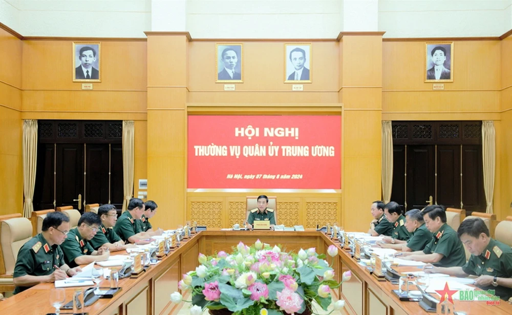 Đại tướng Phan Văn Giang chủ trì Hội nghị. (Ảnh: Báo Quân đội nhân dân)