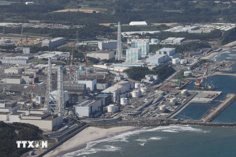 Toàn cảnh nhà máy điện hạt nhân Fukushima Daiichi ở Okuma, Fukushima, Nhật Bản, (Ảnh: AFP/TTXVN)