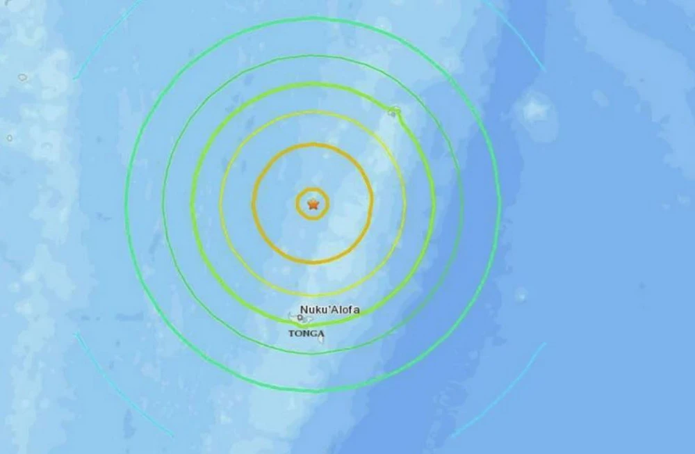 Vị trí xảy ra trận động đất. (Ảnh: USGS)