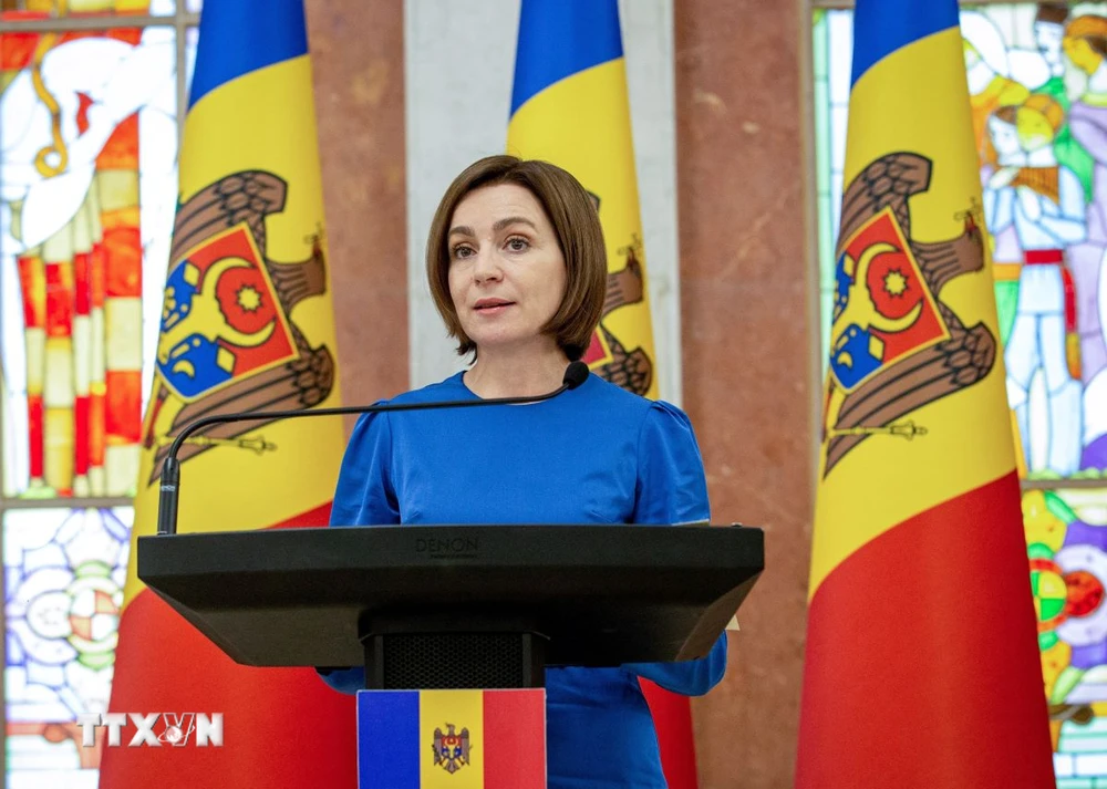 Tổng thống Moldova Maia Sandu (Ảnh: AFP/TTXVN)