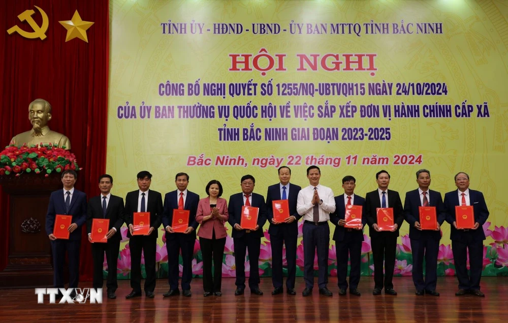 Chủ tịch UBND tỉnh Bắc Ninh Vương Quốc Tuấn phát biểu tại Hội nghị. (Ảnh: Thái Hùng/TTXVN)