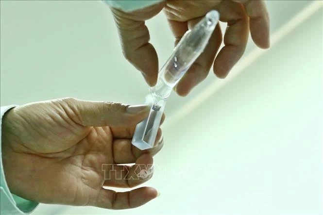 Nghiên cứu định lượng protein trong vaccine tại phòng thí nghiệm của Công ty TNHH MTV Vaccine và Sinh phẩm số 1 (Vabiotech). (Ảnh minh họa: Minh Quyết/TTXVN)