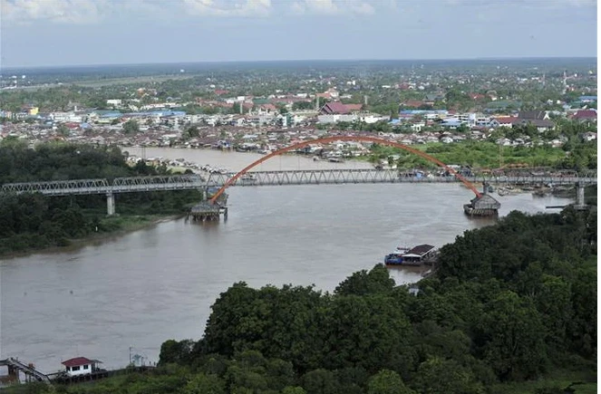 Một góc tỉnh Trung Kalimantan trên đảo Borneo, nơi được chọn để xây dựng thủ đô mới của Indonesia. (Ảnh: AFP/TTXVN) 