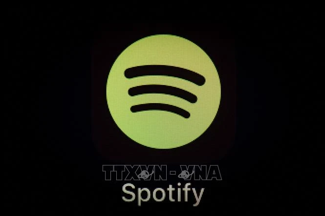 Biểu tượng của dịch vụ phát nhạc số Spotify. (Ảnh minh họa: AFP/TTXVN) 